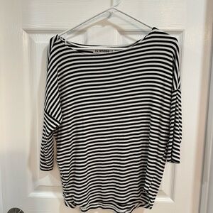 Fighting Eel Black and White Striped Blouse
